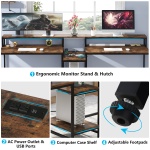 Two Person Desk, 93? Double Computer Desk With USB Ports & Power Outlet - Image 5
