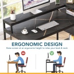 L-Shaped Desk, 53? Reversible Corner Desk with Shelves and Monitor Stand - Image 6