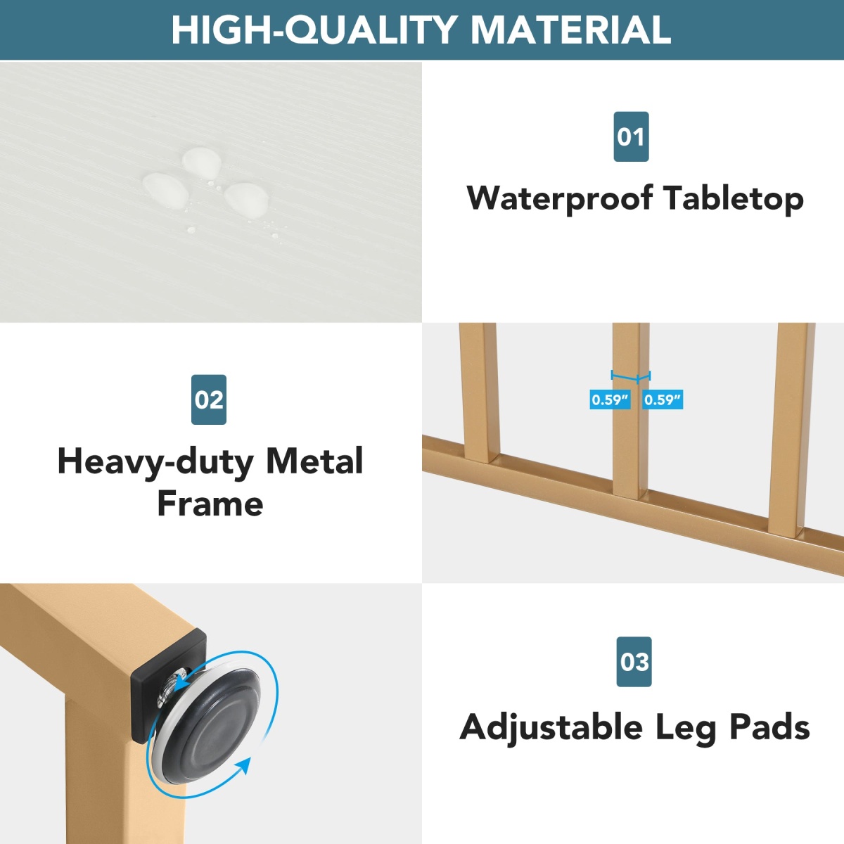 Console Table, Modern Sofa Couch Table with 2-Drawer - Image 8