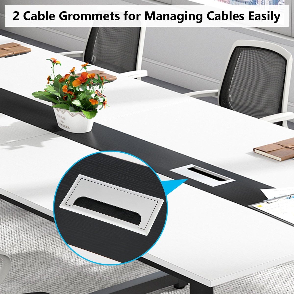 Conference Table, 8FT Rectangle Meeting Table Seminar Table - Image 6