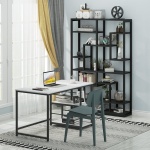 Bookshelf, Standing Shelf Bookcase Storage Rack, Black - Image 6