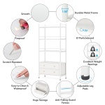 Bookshelf, 4-Tier Tall Bookcase Display Shelf with 2 Drawers - Image 7