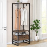 Coat Rack, 70.9? Hall Tree with Big Drawer Freestanding Closet Organizer - Image 4