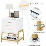 Nightstand, Modern Bedside End Table with 2 Drawers & Shelf - Image 7