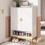Shoe Cabinet, 25 Pair Shoe Rack Organizer with Adjustable Shelves & Doors - Image 4