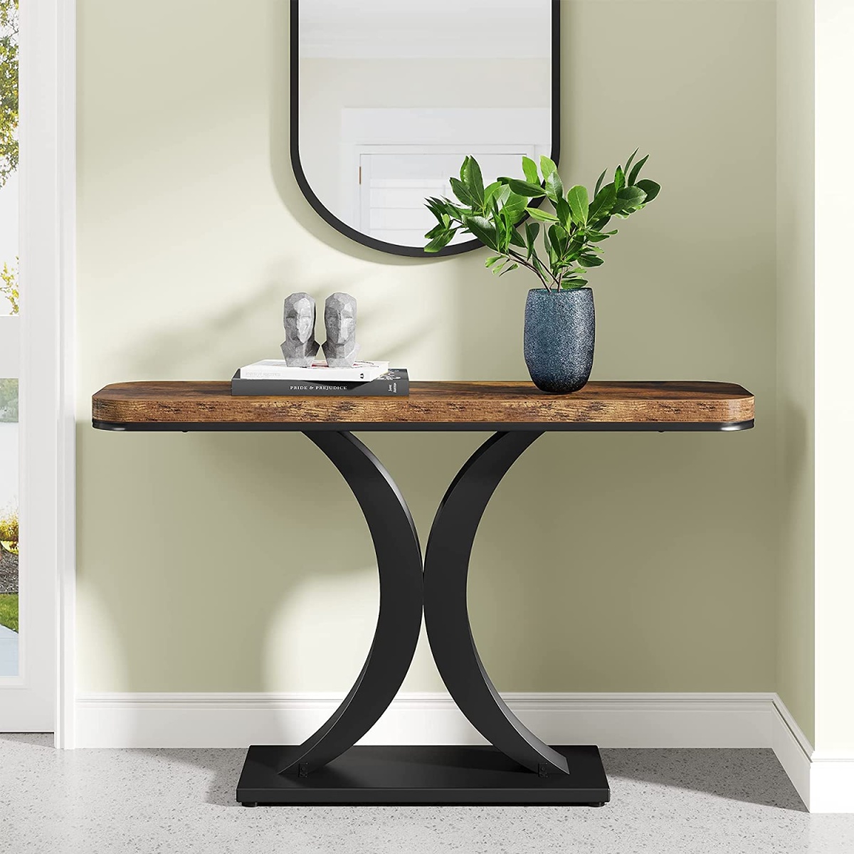 Console Table, 40? Industrial Entryway Foyer Table - Image 2