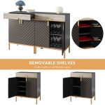 Sideboard Buffet, Modern Kitchen Cabinet with Drawer & Removable Shelves - Image 8