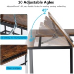 L-Shaped Desk, 59? Corner Computer Desk Drafting Table with Shelves - Image 6