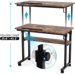 Height Adjustable Desk, Rolling Standing Computer Desk for Sofa Bed - Image 6
