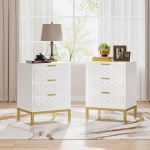 Nightstand, 3-Drawer Modern Beside Table End Table - Image 9