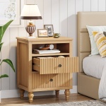 Nightstand, 2 Drawers Sofa Side Table with Open Storage Space - Image 4