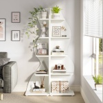 Corner Shelf, Modern 5-Tier Wall Corner Bookshelf Bookcase - Image 9