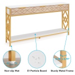 Console Table, 70.9 inch Sofa Entryway Table with 3 Drawers & Shelves - Image 8