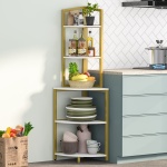 Corner Shelf, 60 Inch Corner Bookshelf Ladder Shelf Plant Stand - Image 12