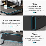 L-Shaped Desk, 70.8 Inch Executive Desk with 47.2 Inch File Cabinet - Image 7