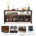 Sideboard Buffet Table Bar Cabinet with 4 Mesh Doors - Image 7
