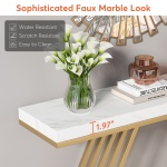 Console Table, 42? Modern Faux Marble Entryway Sofa Table - Image 3