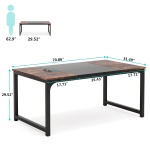 Conference Table, Rectangular Meeting Seminar Table Boardroom Desk - Image 11