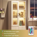 Bookcase, Freestanding Storage Cabinet with LED Light & 5-Tier Shelves - Image 6