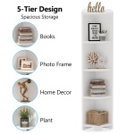 Corner Shelf, 5 Tier Wood Wall Corner Bookshelf Storage Rack - Image 7