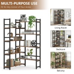 Corner Bookshelf, 8-Tier Industrial 70.8? Bookcase - Image 7