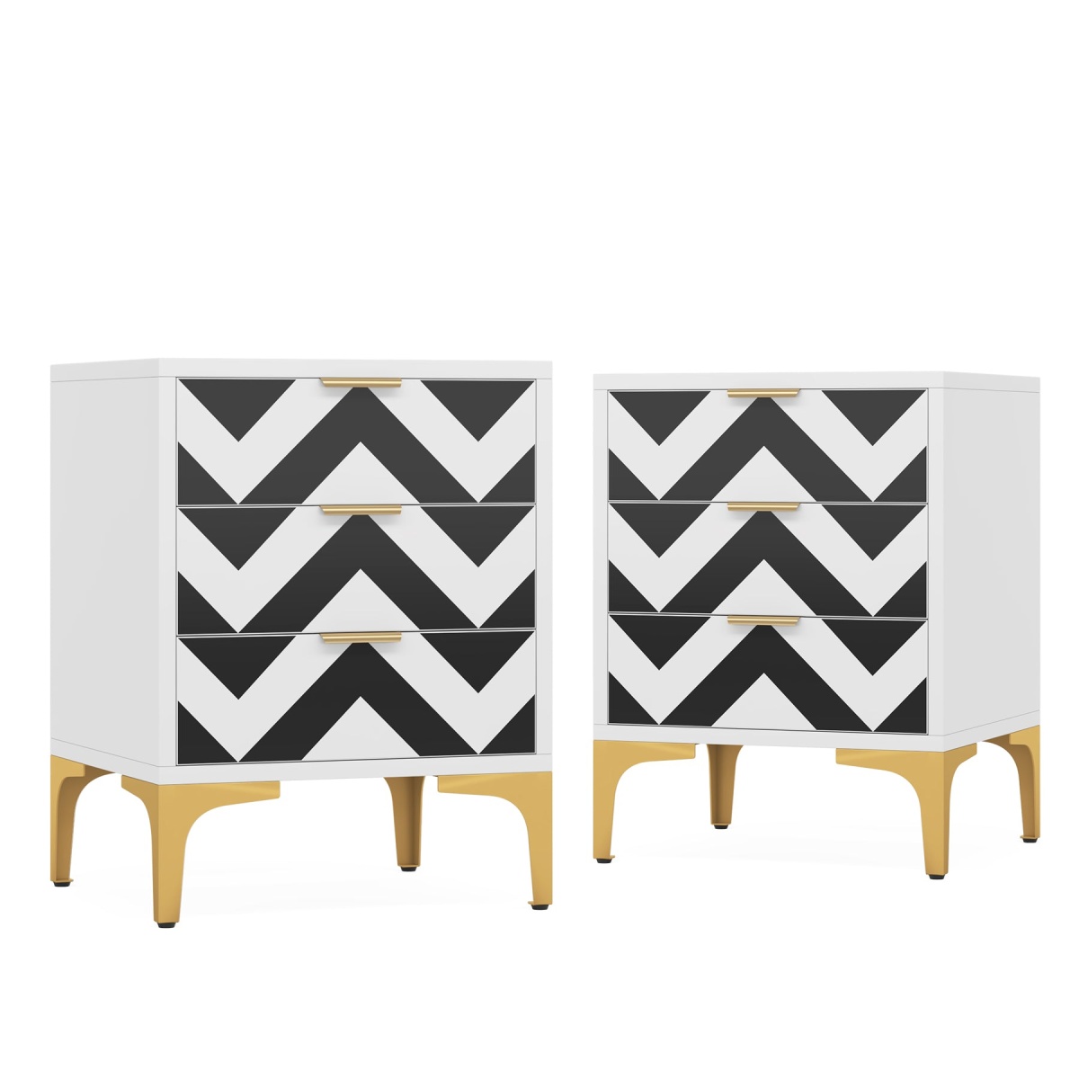 Nightstand, Modern 3-Drawer End Table Bedside Table for Bedroom - Image 8