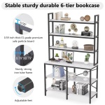 Bookshelf, 6-Tier Standing Etagere Bookcase Storage Rack - Image 8