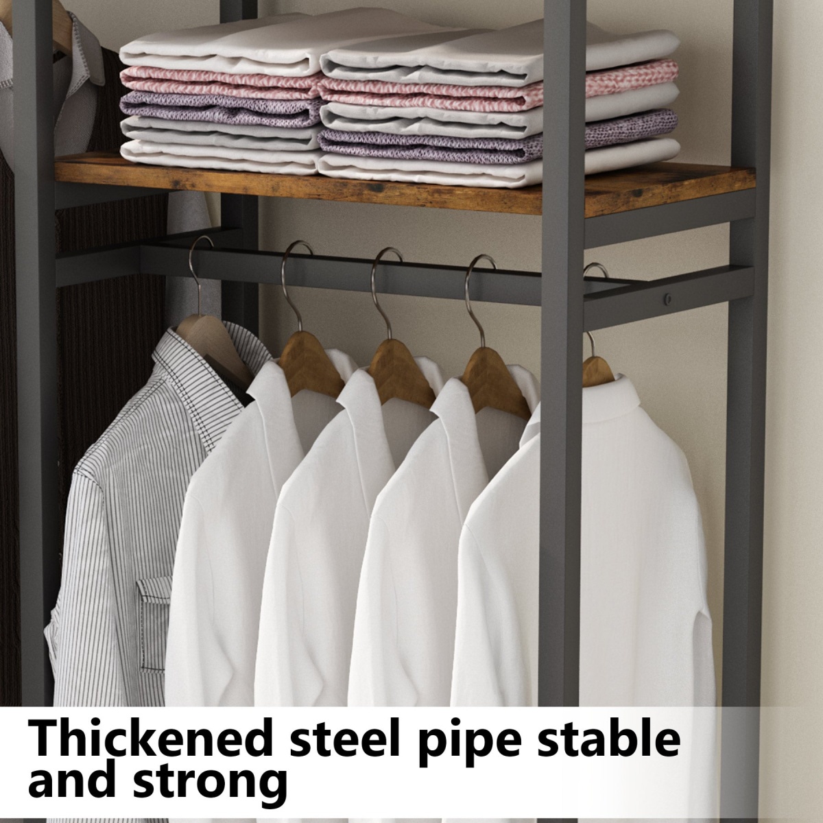 Freestanding Closet Organizer, 75 inch Heavy Duty Garment Rack - Image 7