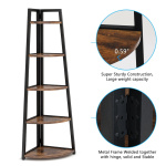 Corner Shelf, 70? Tall Corner Ladder Shelf Small Bookshelf - Image 8