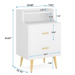 Nightstand, Modern Bedside Table with 2 Drawers - Image 8