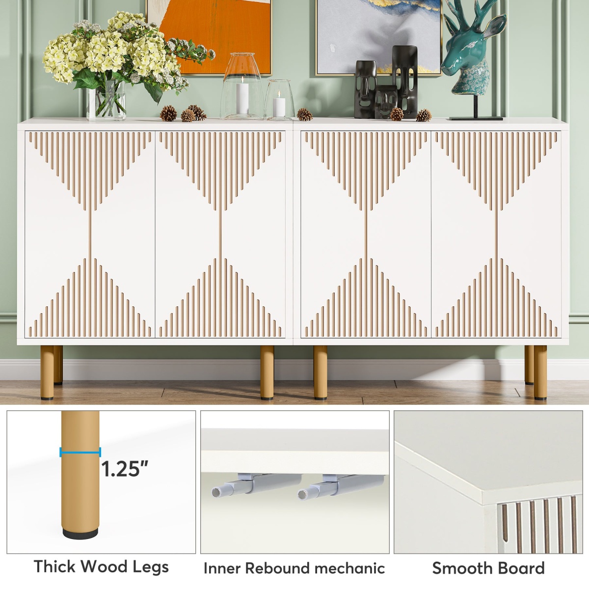 Sideboard Buffet, 58? Modern Storage Cabinet with Doors - Image 7