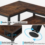 L-Shaped Desk, Corner Computer Desk with Monitor Stand & Shelves - Image 7