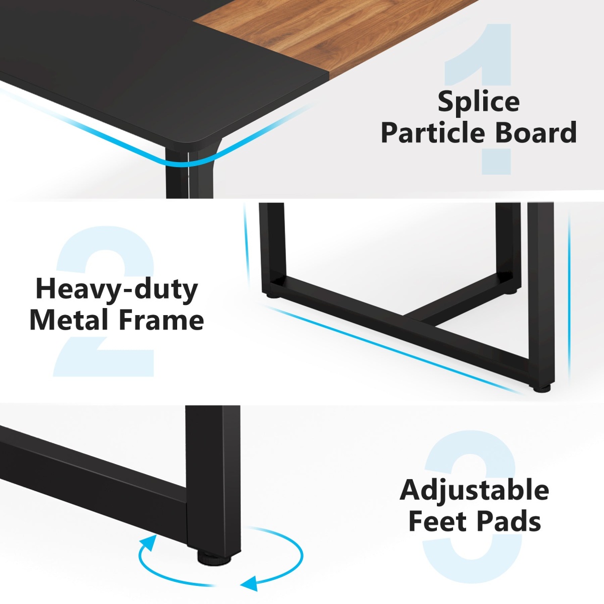 Conference Table, 6FT Rectangle Meeting Table for 8 People - Image 7