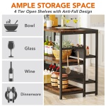 Kitchen Island, Industrial Baker?s Rack Table with 5 Storage Shelves - Image 7