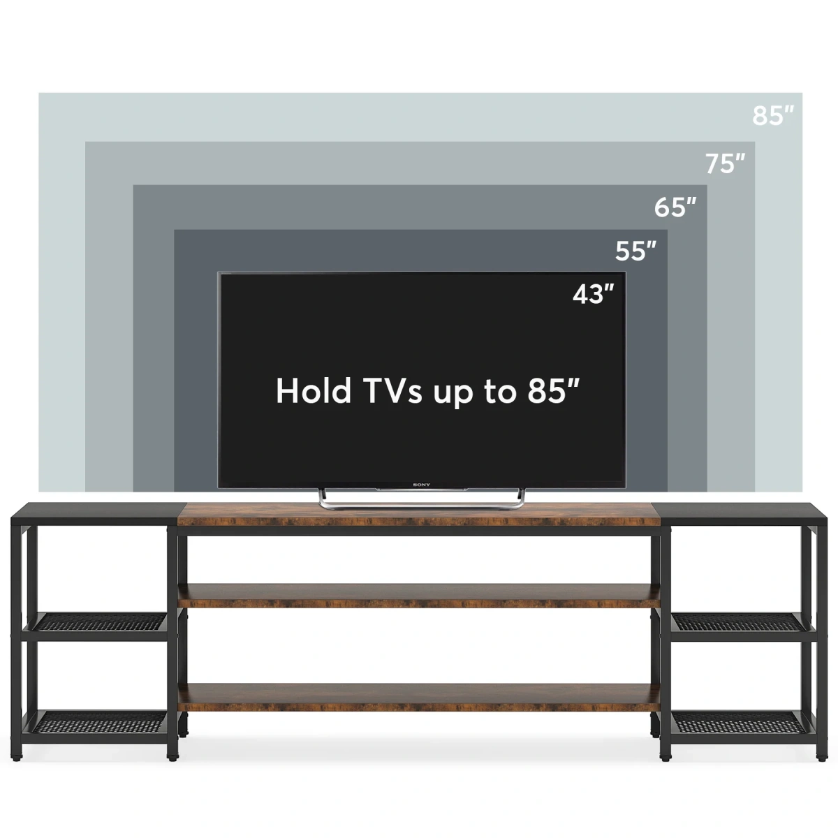 TV Stand, 3-Tier Media Entertainment Center for TV up to 85? - Image 6