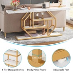 Console Table, 70.9 inch Sofa Table with 4 Tier Storage Shelves - Image 8
