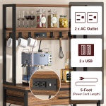 5-Tier Kitchen Baker?s Rack with Power Outlets, Drawer & Sliding Shelves - Image 7