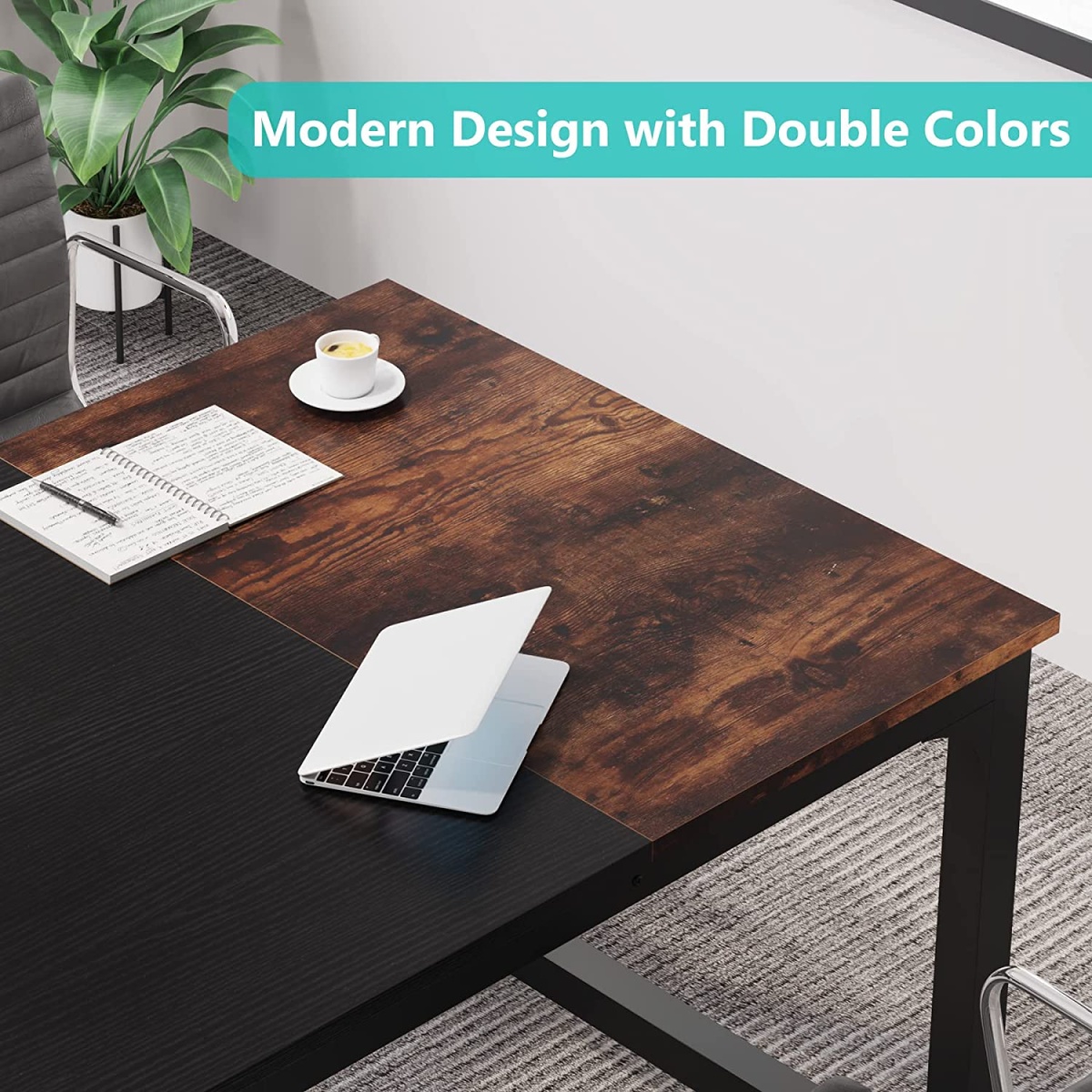 Conference Table, Rectangular Meeting Seminar Table Boardroom Desk - Image 6