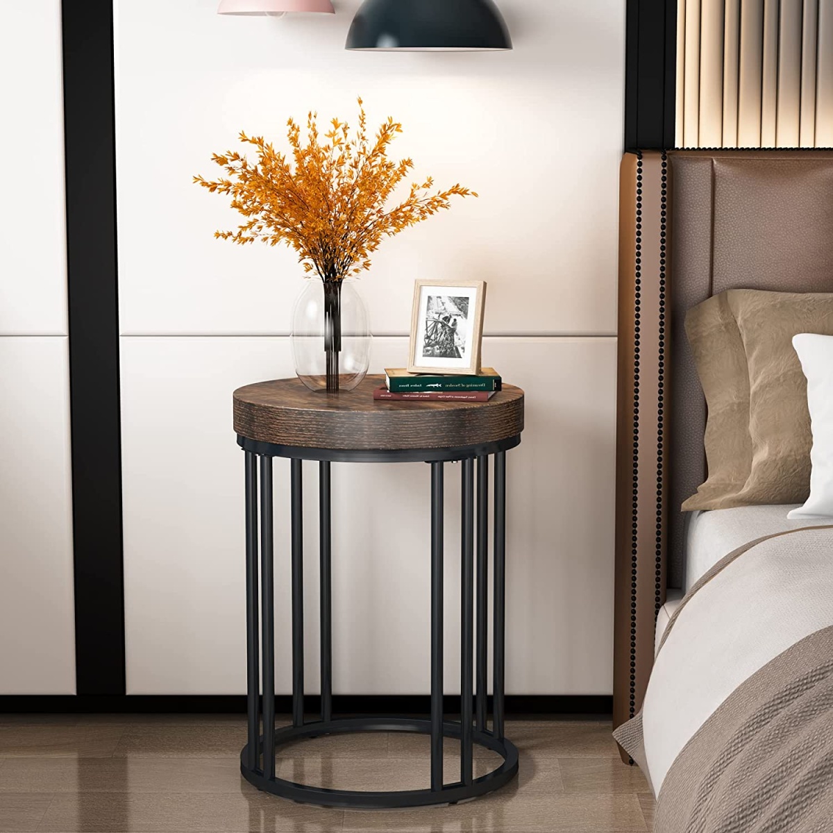 End Table, Modern Round Side Table, Small Nightstand - Image 5