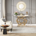 Console Table, Modern 47? Sofa Table with Gold Metal Base - Image 5