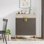 Sideboard Buffet, Modern Kitchen Cabinet with Drawer & Removable Shelves - Image 4
