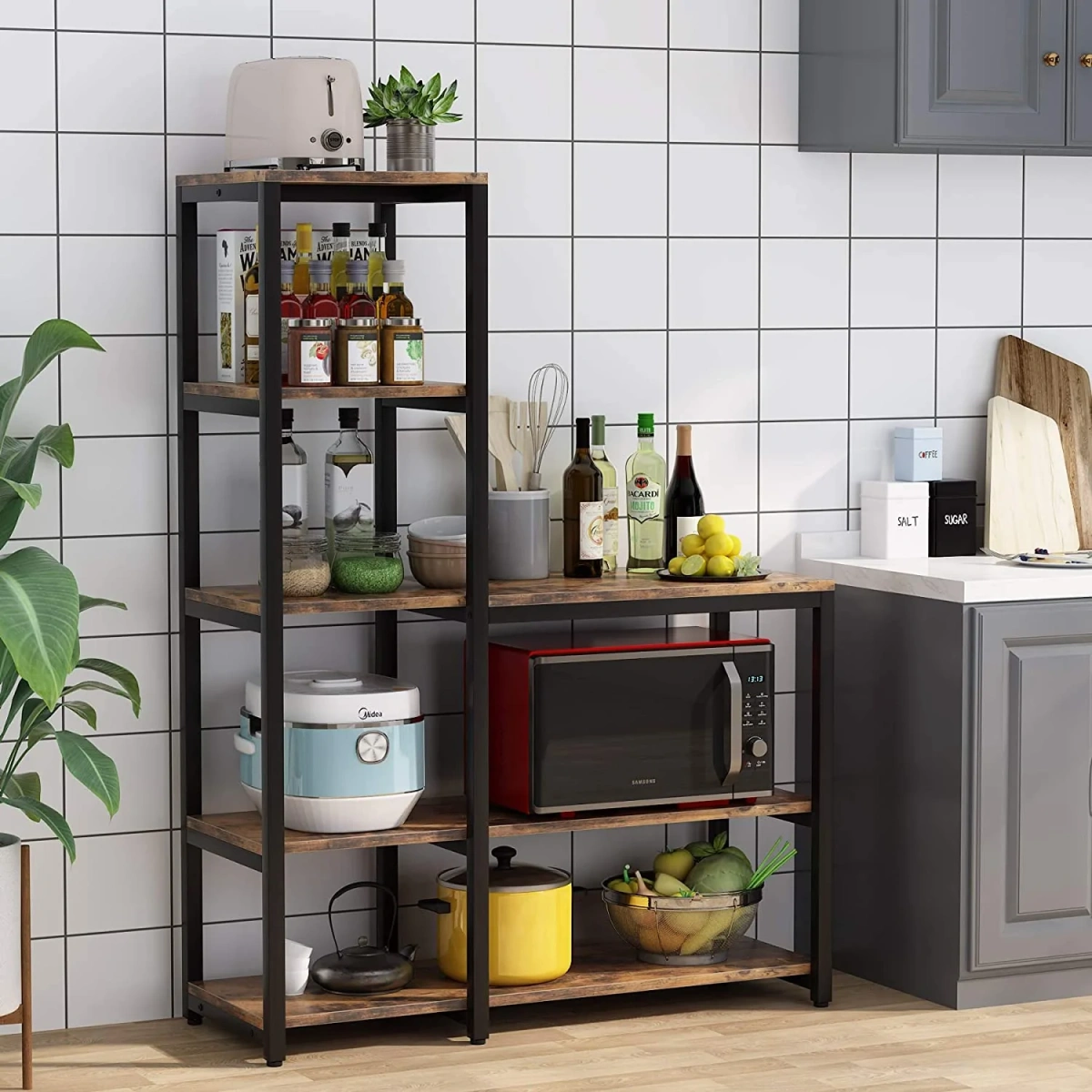 5-Tier Kitchen Bakers Rack with Storage Shelf - Image 8