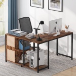 L Shaped Desk with Drawer Cabinet, 47 Inch Corner Desk - Image 5