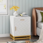 Nightstand, 26? Bedside Table with Drawer & Large Cabinet
