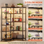 Corner Bookshelf, 70 Inch Bookcase with Led Light & Acrylic Glass - Image 7