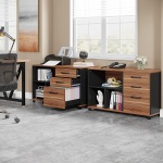 File Cabinet, 3-Drawer Filing Cabinet with Lock Wheels for A4/Letter Size - Image 5