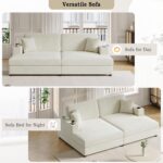 86.5" Oversized Loveseat Double Chaise Lounge Sectional Sofa Corduroy Upholstered Sleeper Sofabed Recliner Couch Daybed with Dual USB Ports , Two Cup Holders and Throw Pillows for Living Room Bedroom - Image 5