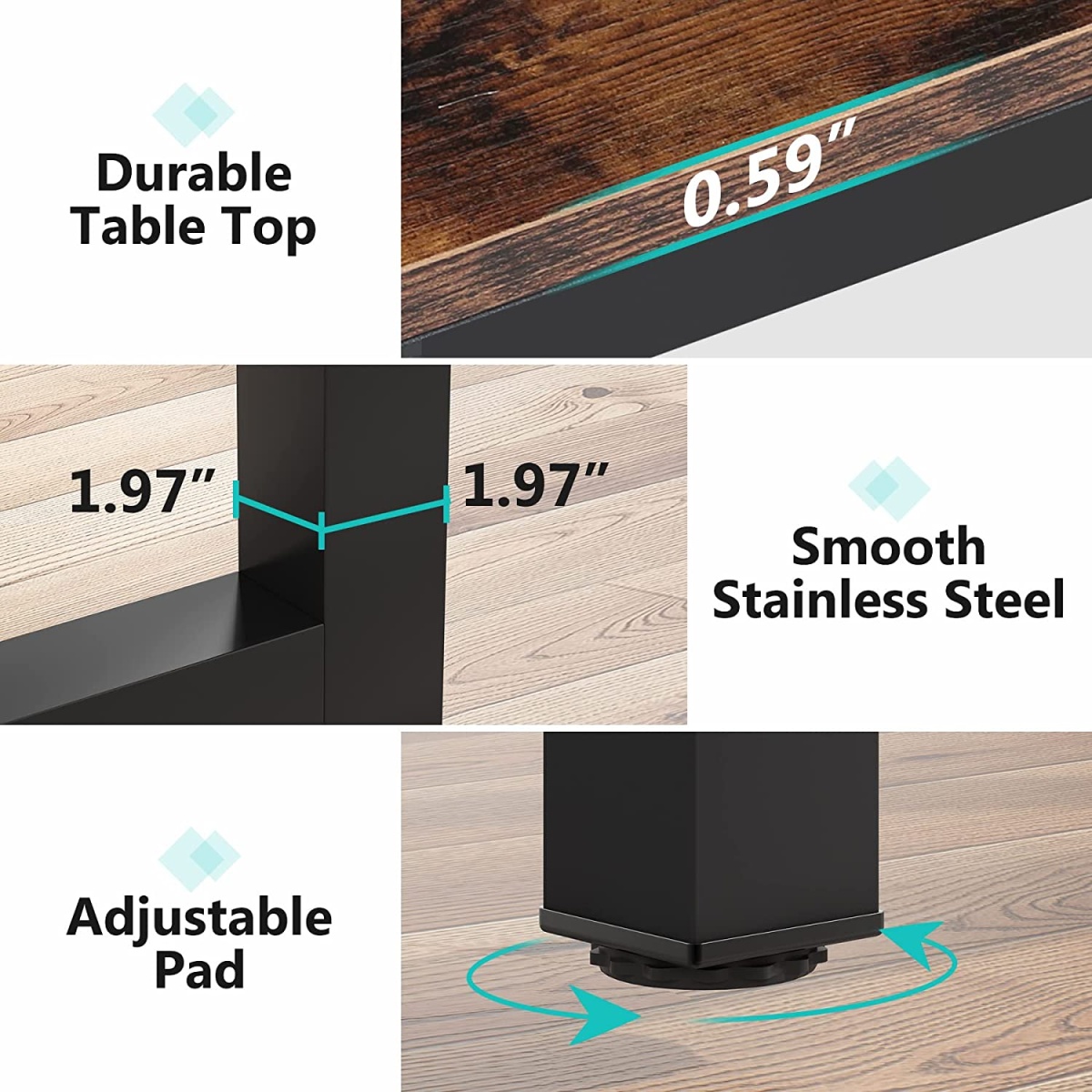 Conference Table, Rectangular Meeting Seminar Table Boardroom Desk - Image 5