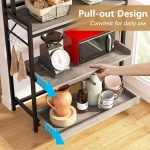 Kitchen Baker?s Rack with Hutch, 5 Tier Wood Microwave Oven Stand - Image 6