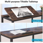 L-Shaped Desk, 59? Corner Computer Desk Drafting Table with Shelves - Image 8